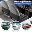 2-Pack Folding High Back Boat Chairs with Sponge Padding and Fixing Bolts-Black