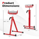2-Pack Folding Roller Stands Portable Outfeed Supports with Adjustable Height
