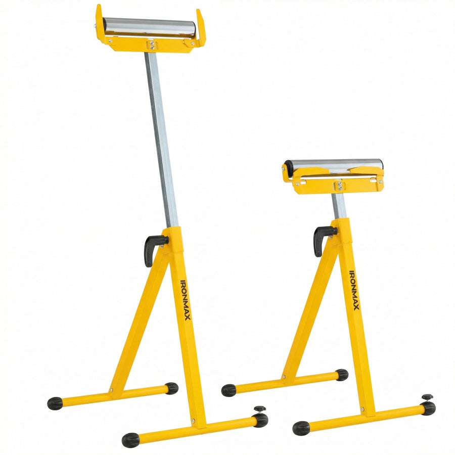 2-Pack Folding Roller Stands Portable Outfeed Supports with Adjustable Height