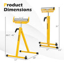 2-Pack Folding Roller Stands Portable Outfeed Supports with Adjustable Height