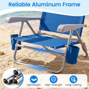 Folding Beach Chair with 7-Position Backrest & Cooler Bag