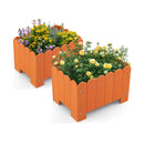 2 Pack Rectangular Planter Box with Drainage Gaps for Front Porch Garden Balcony
