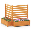 2-Panel Freestanding Outdoor Wood Privacy Screen-Yellow