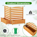 2-Panel Freestanding Outdoor Wood Privacy Screen-Yellow