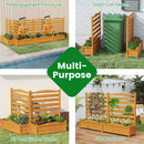2-Panel Freestanding Outdoor Wood Privacy Screen-Yellow
