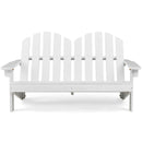 2 Person Adirondack Chair with High Backrest-White