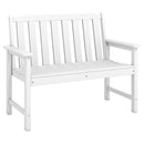 2-Person HDPE Outdoor Garden Bench with Backrest