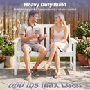 2-Person HDPE Outdoor Garden Bench with Backrest