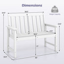 2-Person HDPE Outdoor Garden Bench with Backrest
