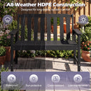2-Person HDPE Outdoor Garden Bench with Backrest