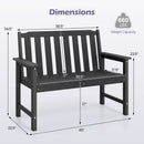 2-Person HDPE Outdoor Garden Bench with Backrest