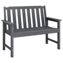 2-Person HDPE Outdoor Garden Bench with Backrest
