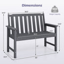 2-Person HDPE Outdoor Garden Bench with Backrest
