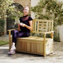 2-Person Storage Bench with 49 Gallon Capacity and Backrest