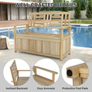 2-Person Storage Bench with 49 Gallon Capacity and Backrest