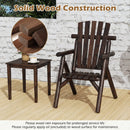 Solid Wood Patio Chair with Curved Seat and Slatted Backrest