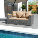 2-Piece Patio Corner Sofa Set with Thick Cushions