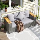 2-Piece Patio Corner Sofa Set with Thick Cushions