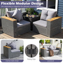 2-Piece Patio Corner Sofa Set with Thick Cushions