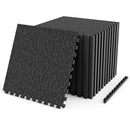 Interlocking Rubber Exercise Mat 140 Sq Ft with Borders