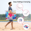 2 Pieces 5-position Lay Flat Beach Recliner with Carry Strap and Metal Frame