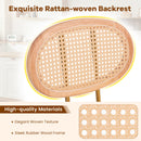 2 Pieces Bar Chairs with PE Rattan Backrest-360°Swivel and Height Adjustable