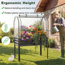 2 Pieces Galvanized Raised Garden Bed with Legs and Greenhouse Cover for Vegetable Flower