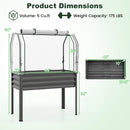 2 Pieces Galvanized Raised Garden Bed with Legs and Greenhouse Cover for Vegetable Flower