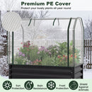 2 Pieces Galvanized Raised Garden Bed with Legs and Greenhouse Cover for Vegetable Flower