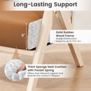 2 Pieces Living Room Furniture Set with Rubber Wood Frame