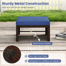 Multipurpose Outdoor 2 Pieces Patio PE Rattan Ottomans Footstool