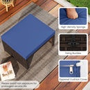 Multipurpose Outdoor 2 Pieces Patio PE Rattan Ottomans Footstool
