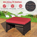 Multipurpose Outdoor 2 Pieces Patio PE Rattan Ottomans Footstool