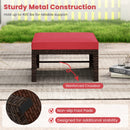 Multipurpose Outdoor 2 Pieces Patio PE Rattan Ottomans Footstool
