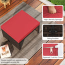 Multipurpose Outdoor 2 Pieces Patio PE Rattan Ottomans Footstool