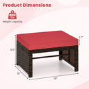 Multipurpose Outdoor 2 Pieces Patio PE Rattan Ottomans Footstool