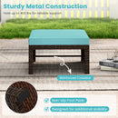 Multipurpose Outdoor 2 Pieces Patio PE Rattan Ottomans Footstool