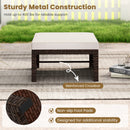 Multipurpose Outdoor 2 Pieces Patio PE Rattan Ottomans Footstool