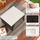 Multipurpose Outdoor 2 Pieces Patio PE Rattan Ottomans Footstool