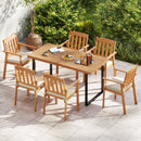2 Pieces Patio Dining Chairs Outdoor Acacia Wood Chairs-White