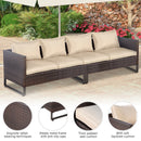 2 Pieces Patio Furniture Sofa Set with Cushions and Sofa Clips