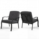 Patio Metal Dining Chairs with Cushions - Set of 2