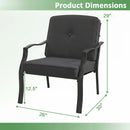 Patio Metal Dining Chairs with Cushions - Set of 2