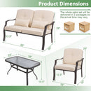 Patio Metal Dining Chairs with Cushions - Set of 2