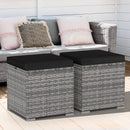2 Pieces Patio Ottoman with Hidden Storage Space-Mix Grey