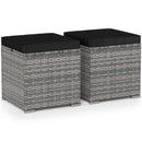 2 Pieces Patio Ottoman with Hidden Storage Space-Mix Grey