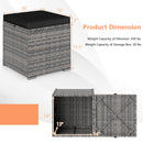 2 Pieces Patio Ottoman with Hidden Storage Space-Mix Grey