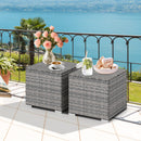 2 Pieces Patio Ottoman with Hidden Storage Space-Mix Grey