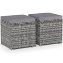2 Pieces Patio Ottoman with Hidden Storage Space-Mix Grey