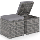2 Pieces Patio Ottoman with Hidden Storage Space-Mix Grey